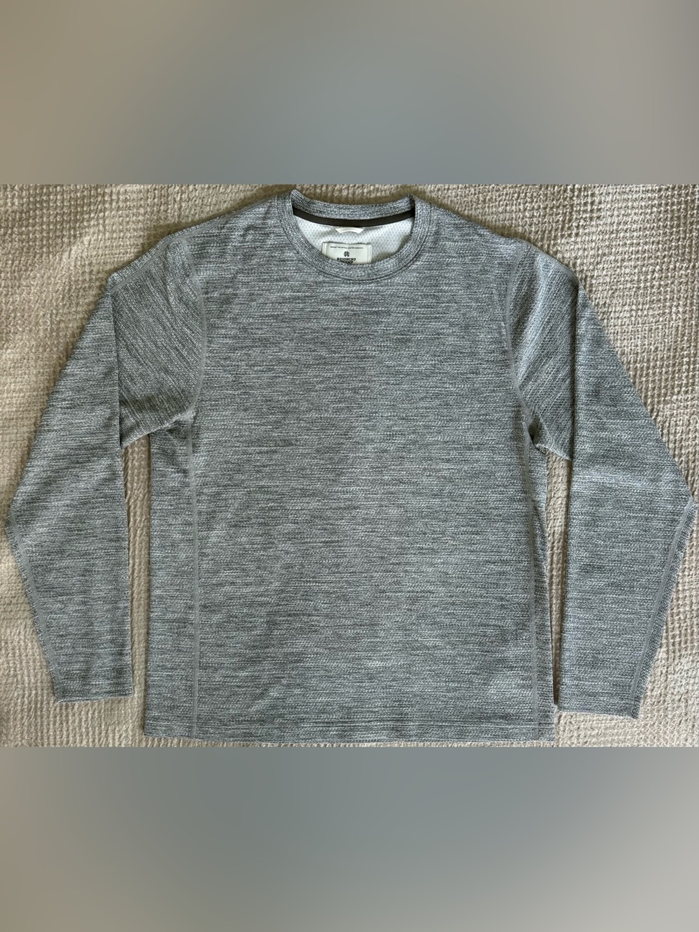 Reigning Champ Solotex Long Sleeve Shirt Mens Large Gray Heather Athletic